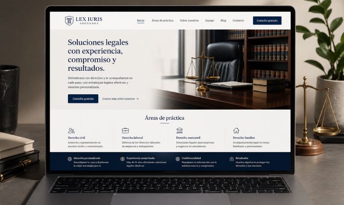 Ejemplo de diseño web para abogados y despachos — disenowebpro.com